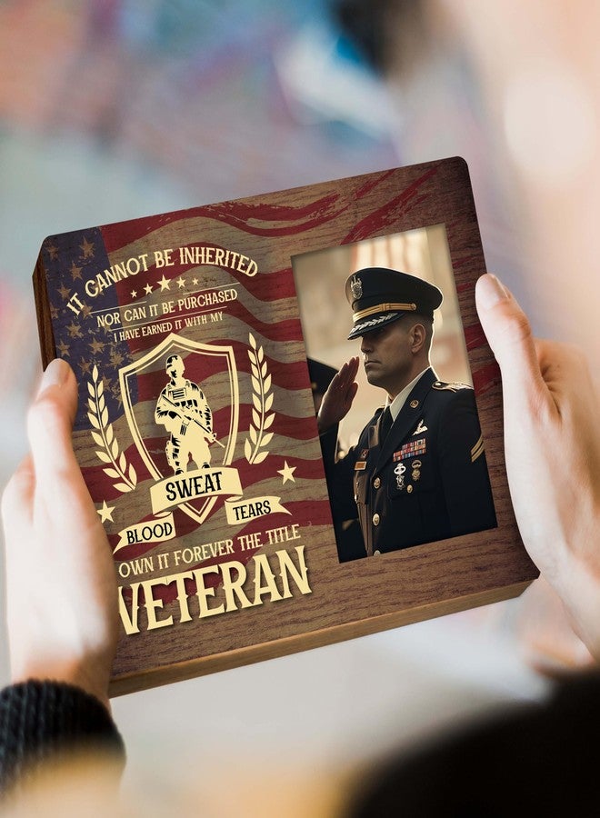 ZYQFN The Title Veteran I Own it forever, Picture Frame 4x6, Memorial Gifts, Patriotic Decorations, American Flat Picture Frame, Table Top or Wall Mount, Fits 4x6 Picture.(025) - Image 4